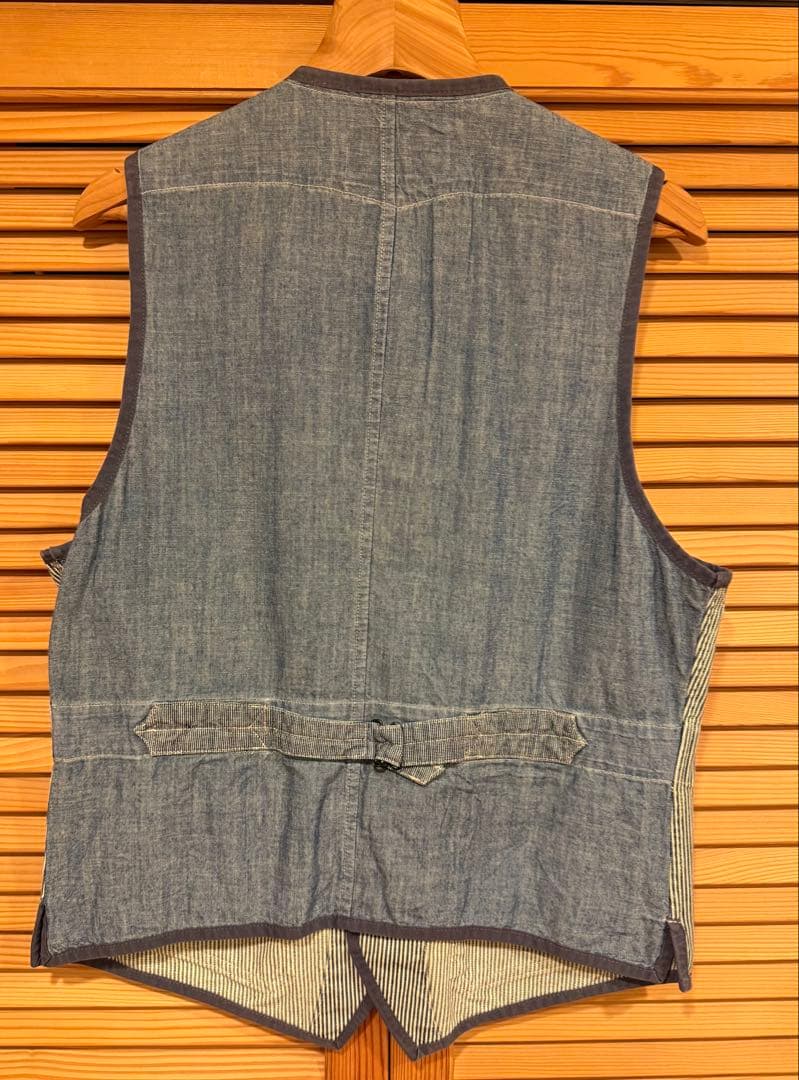 【美品】RRL ヒッコリー柄ベスト　サイズS