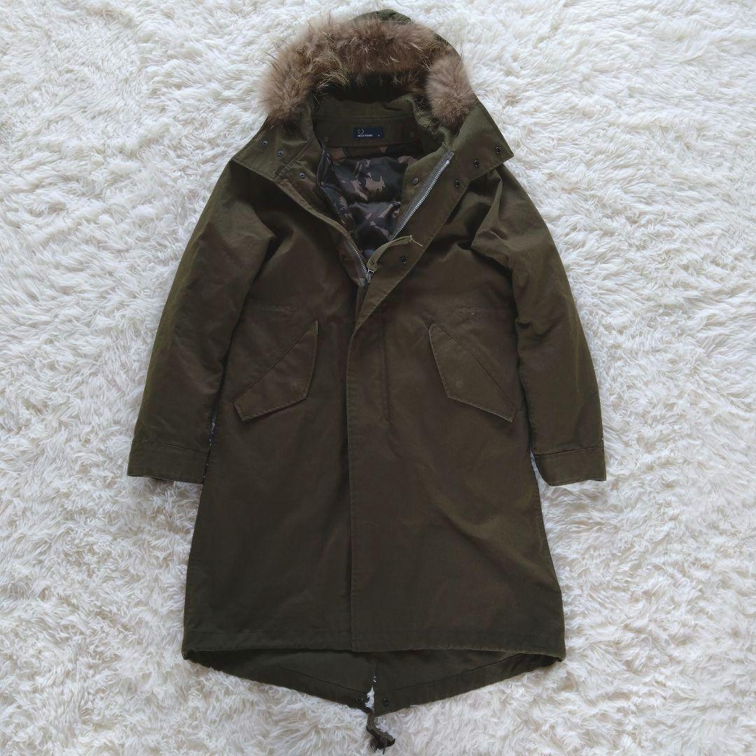 フレッドペリー　迷彩ダウンライナー付 モッズコート　フィッシュテールF2562
