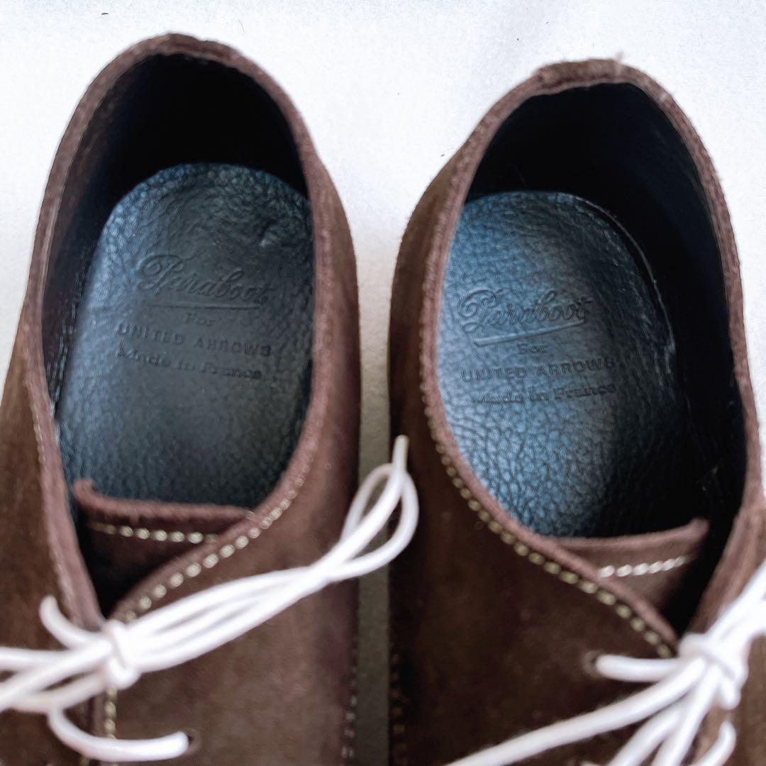 美品 パラブーツ アローズ別注 サナリースエード プレーントゥ ブラウン