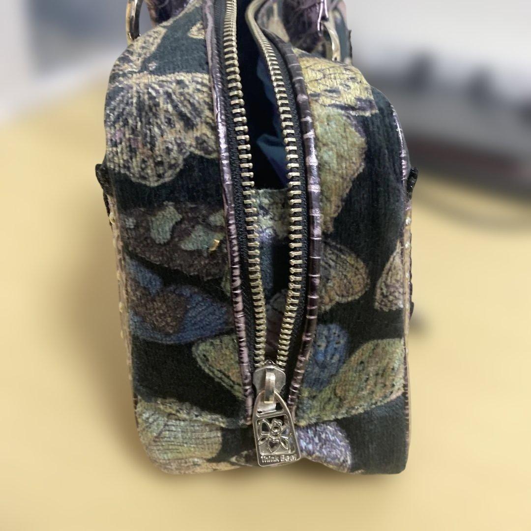 Think Bee! Just Heart ワンショルダー ベロア 蝶柄