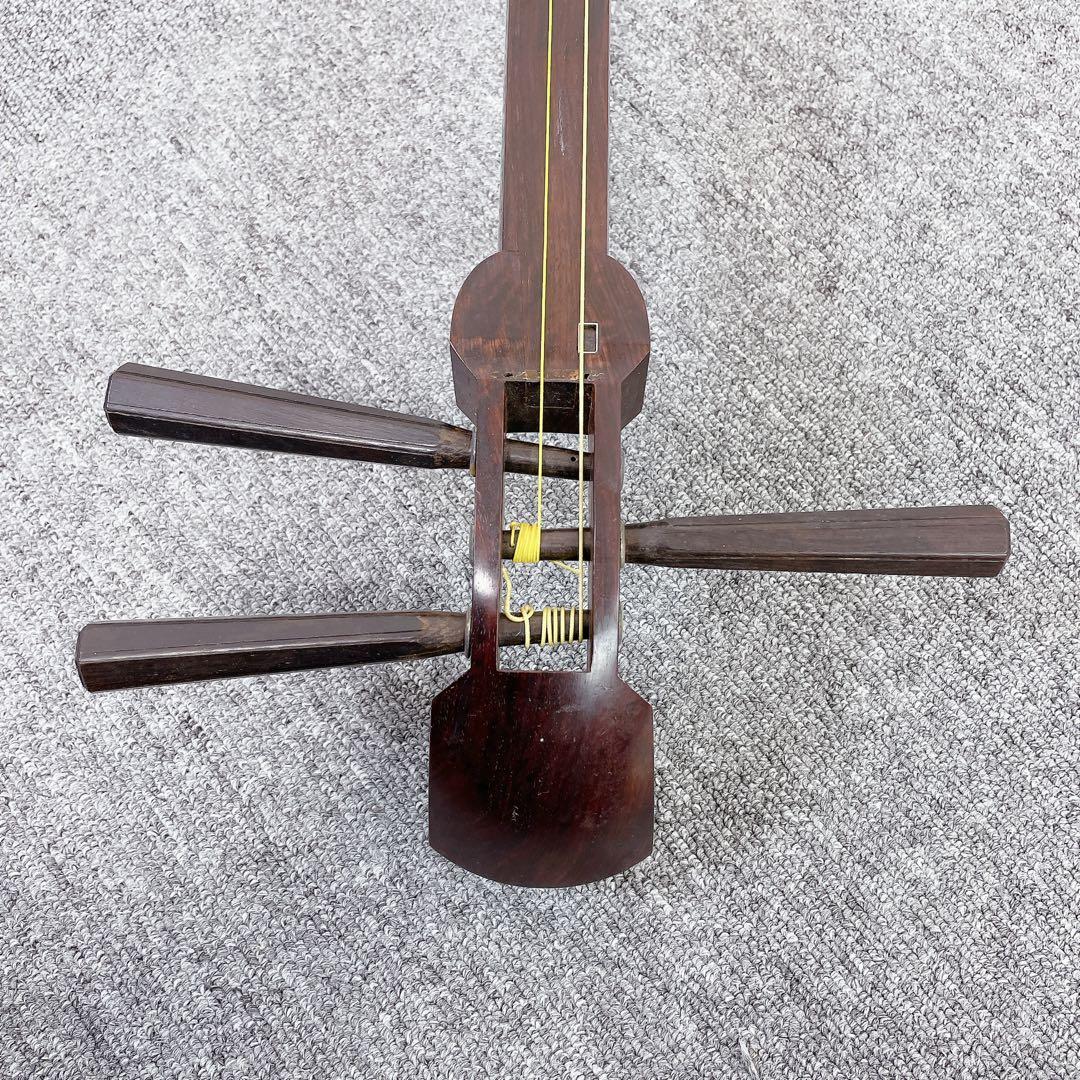 三味線 細棹 紅木 東さわり 丸打胴 一本溝 和楽器