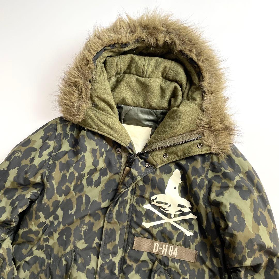 極美品 ヒステリックグラマー ファー付き モッズコート ガール 迷彩 XL相当