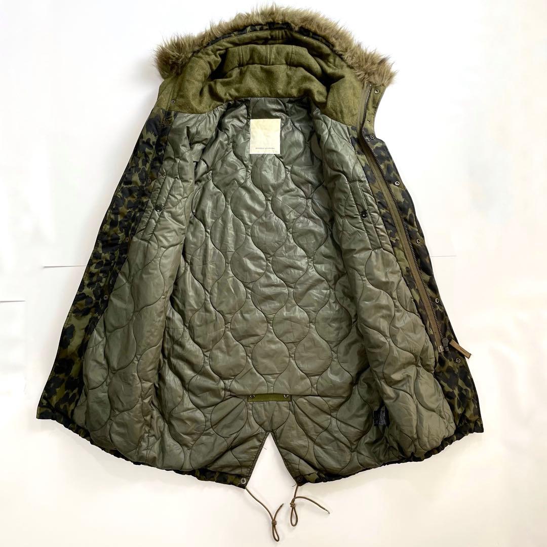 極美品 ヒステリックグラマー ファー付き モッズコート ガール 迷彩 XL相当