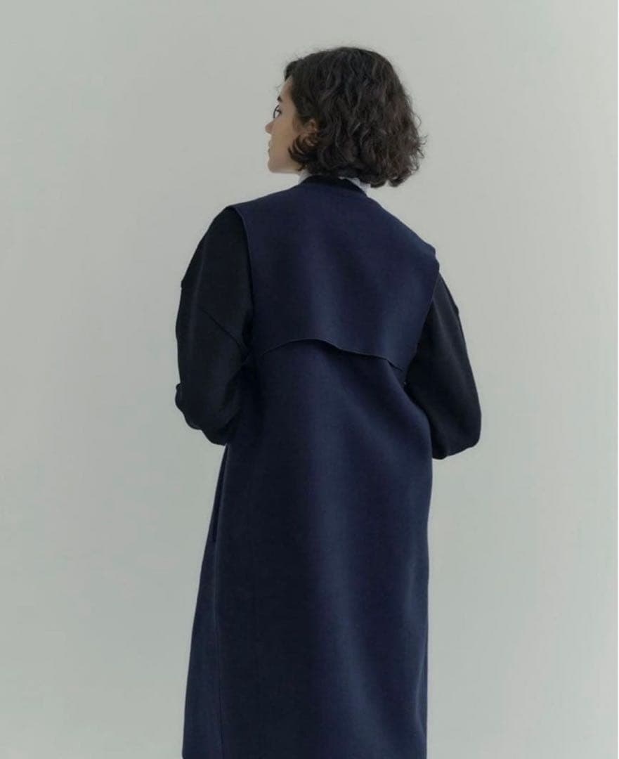 美品　YONFA ヨンファ ウールジレ ネイビー　ロング　ジレ