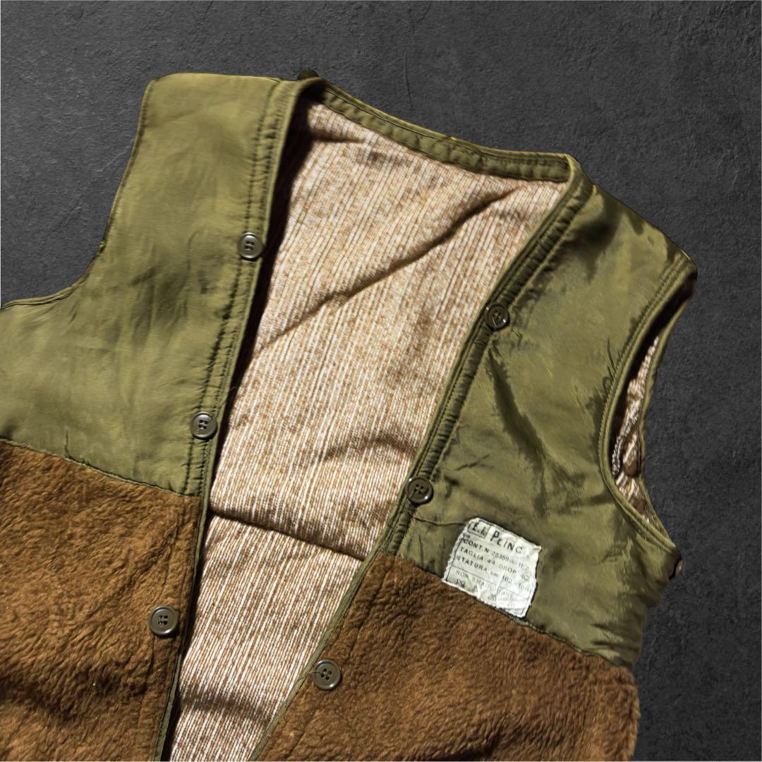 イタリア軍 ボアライナーベスト グランパコア カーキ 茶