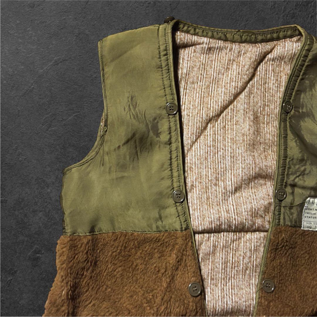 イタリア軍 ボアライナーベスト グランパコア カーキ 茶