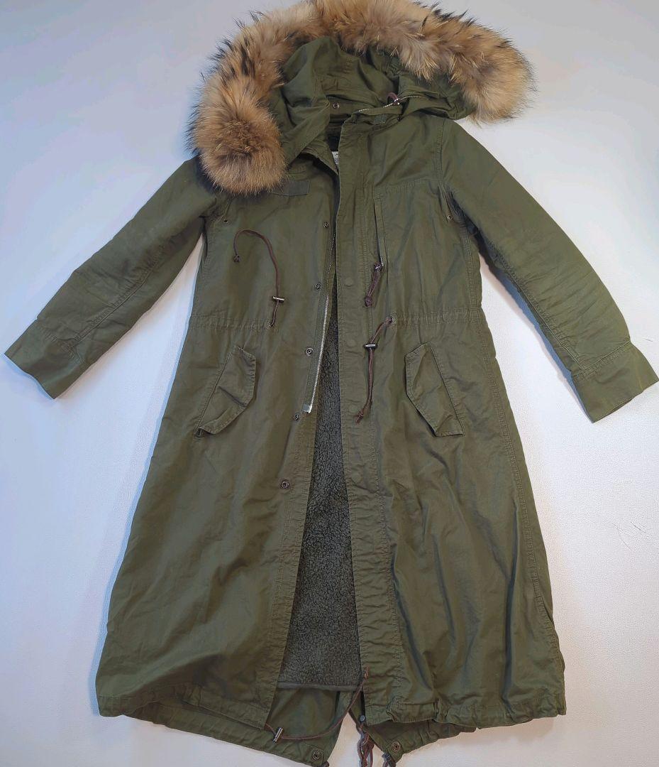 レア パナジ モッズコート　ラクーンファー　ボアライナー付き　フリーサイズ