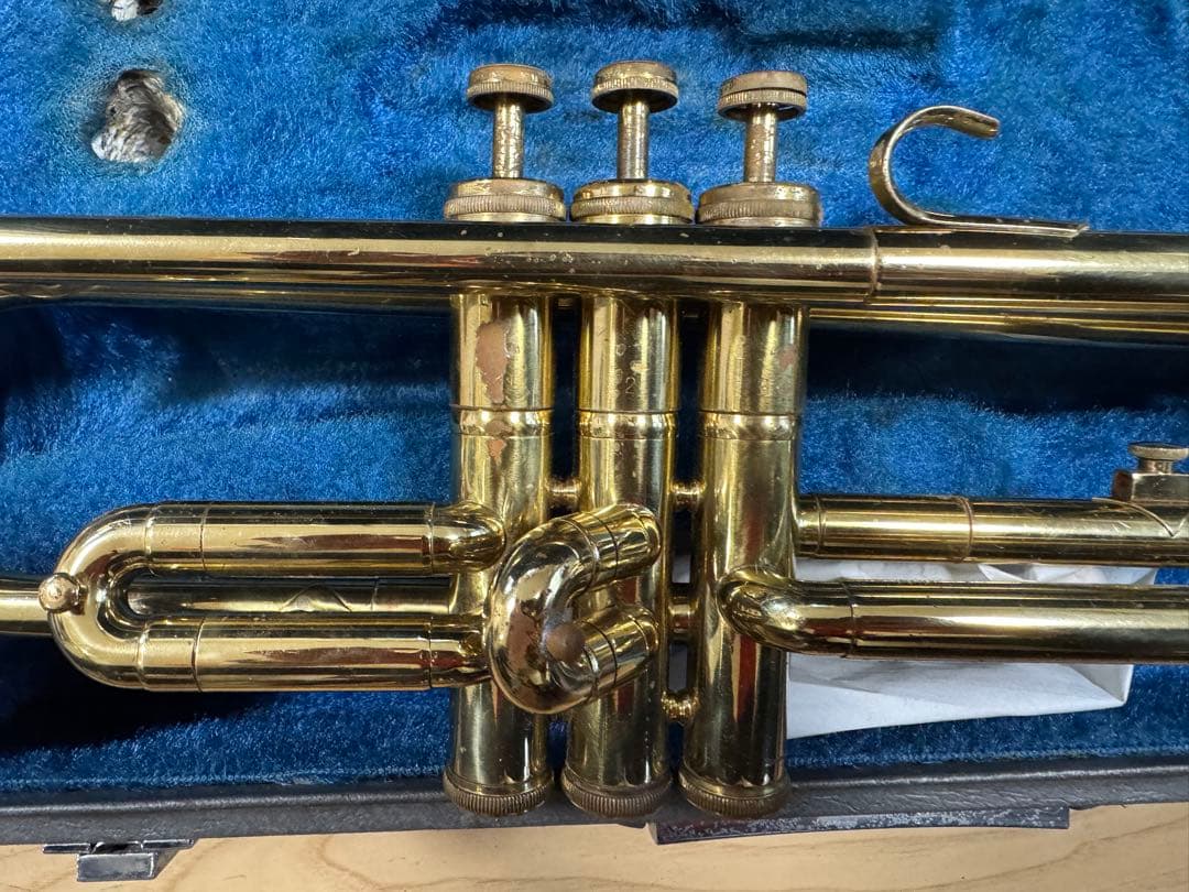 0413-3 カワイのゴールドトランペット　　B&S kawai製マウスピース付