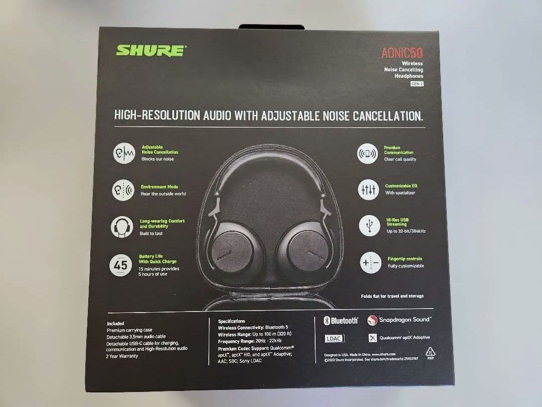 SHURE AONIC 50 ワイヤレスヘッドホン 第2世代