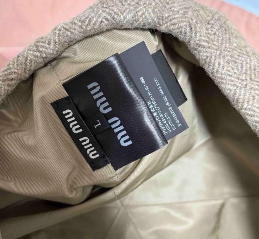 miumiu ウール シェブロン ベレー