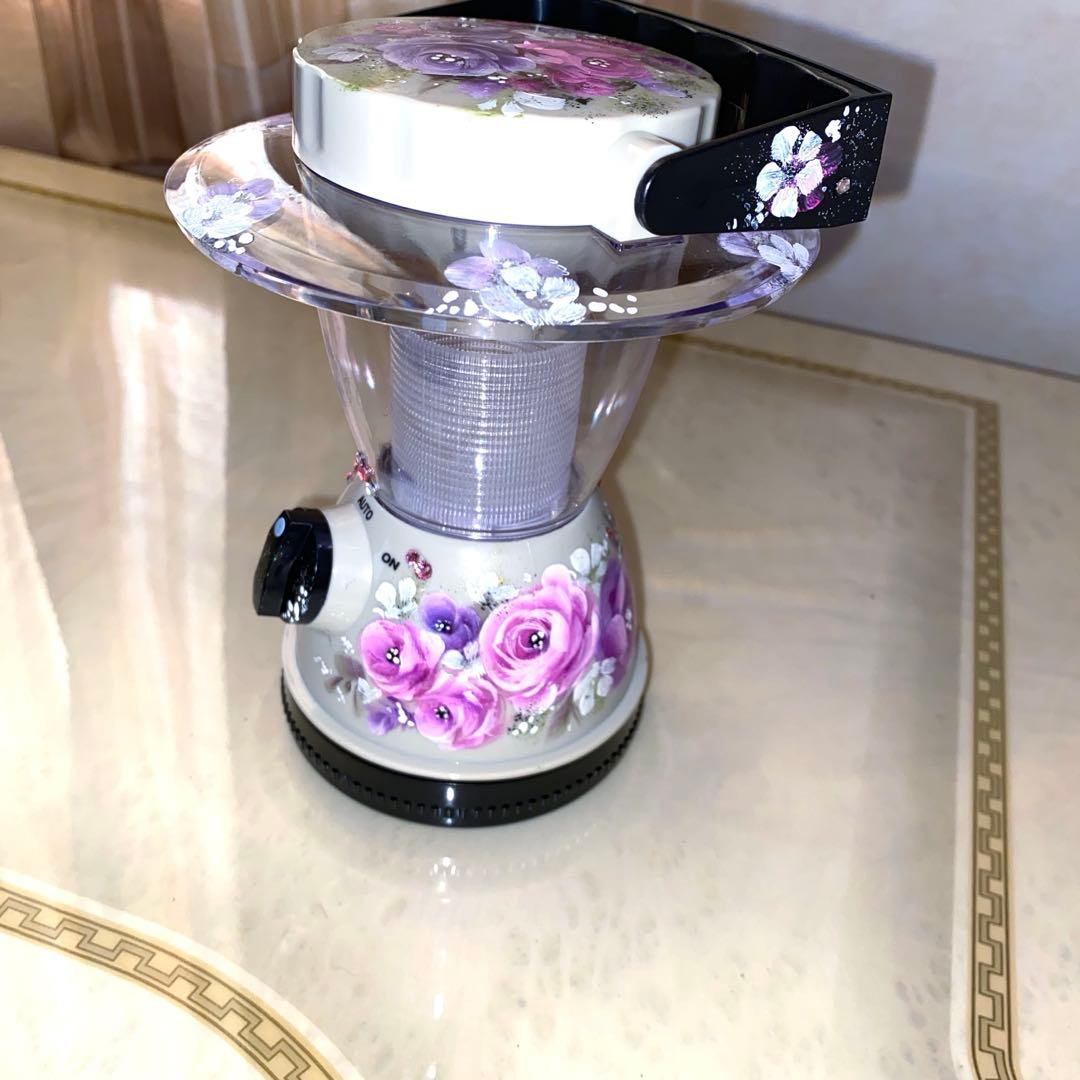 長傘　ランタン　薔薇　手描き　トールペイント