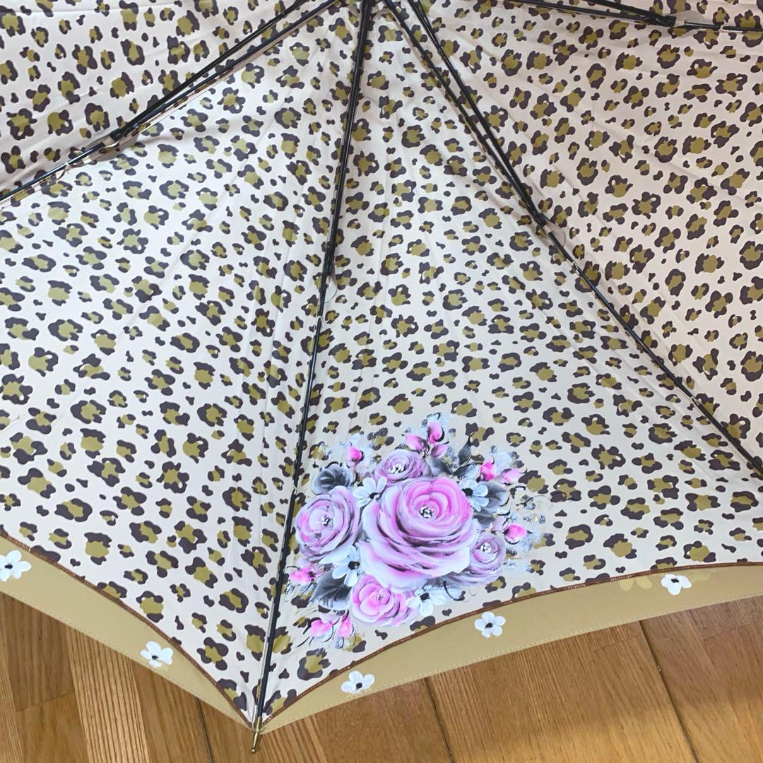 長傘　ランタン　薔薇　手描き　トールペイント