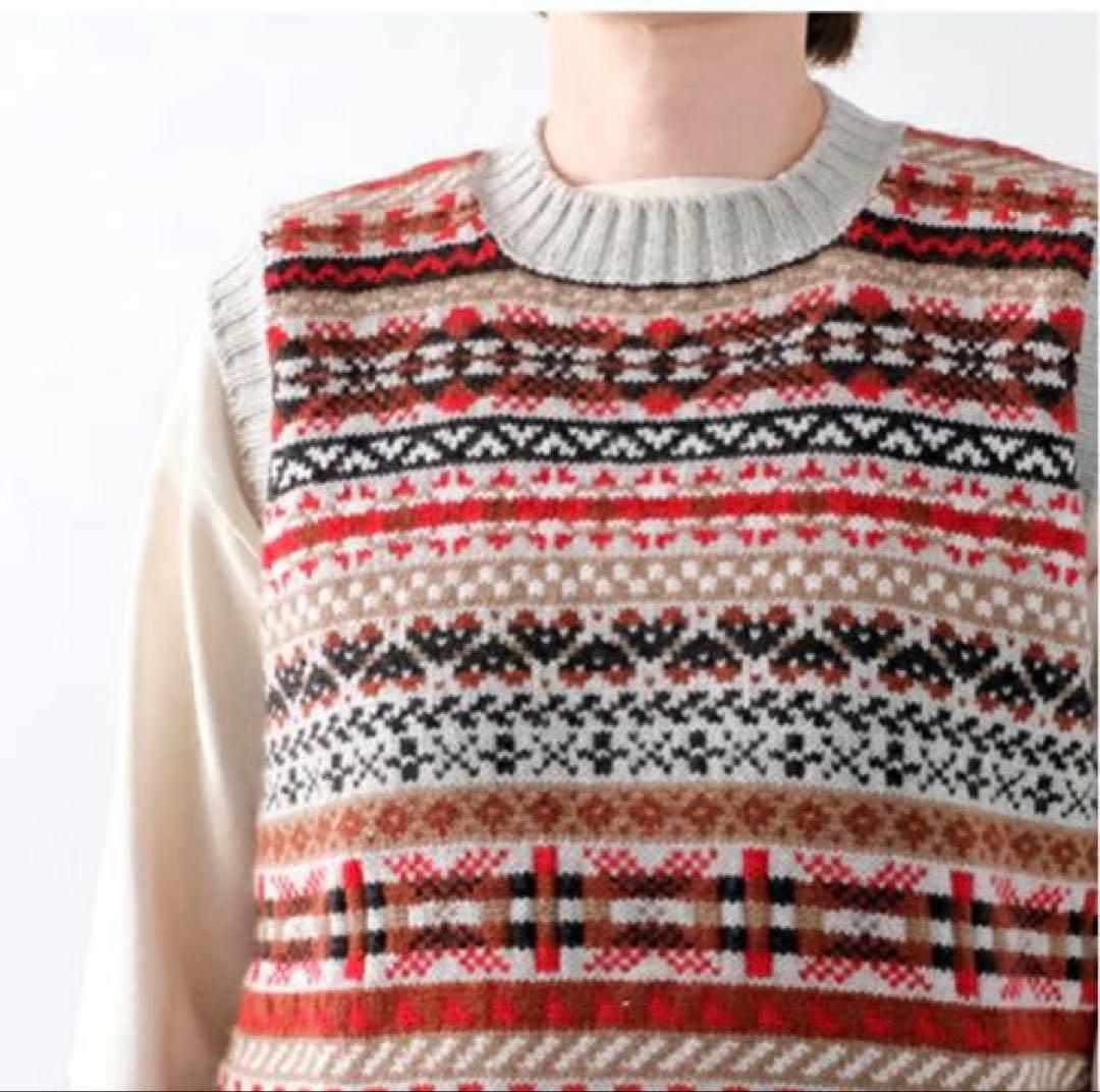 LAURENCE J SMITH フェアアイル クルーネックベスト