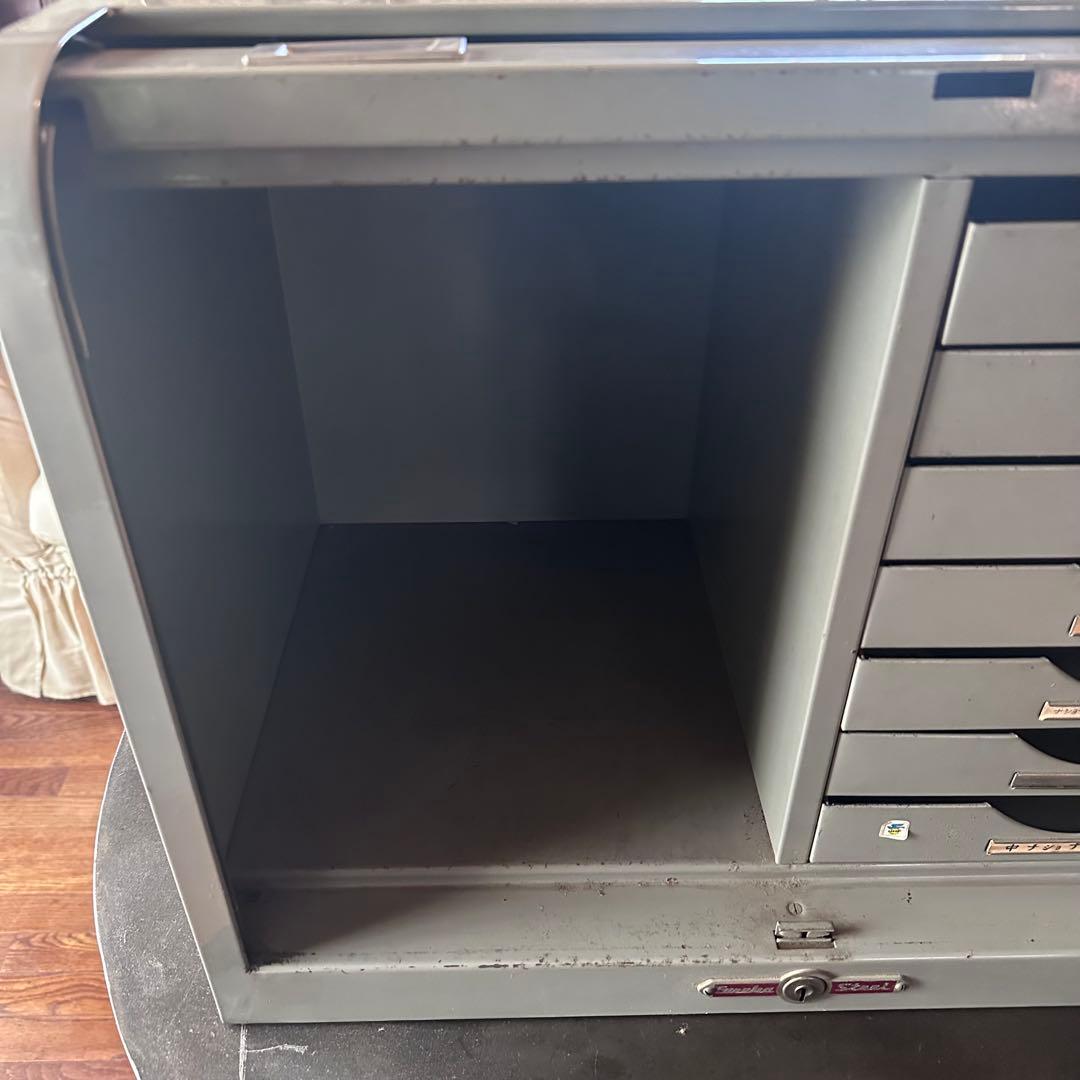ビンテージ　スチール　シャッターケース　シャッタートレー　トレーキャビネット