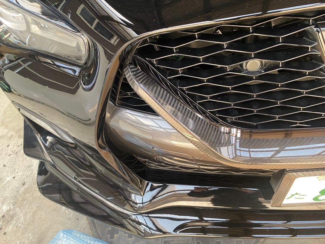 v37スカイライン 400R など後期用　新品未使用カーボンフロントグリルカバー