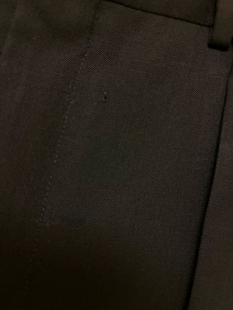 80s ラルフローレン ウールギャバジン 2タック トラウザーズ 黒 34