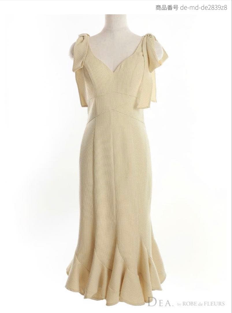 DEA.byROBEdeFLEURS イエローニットドレス フレアスカー