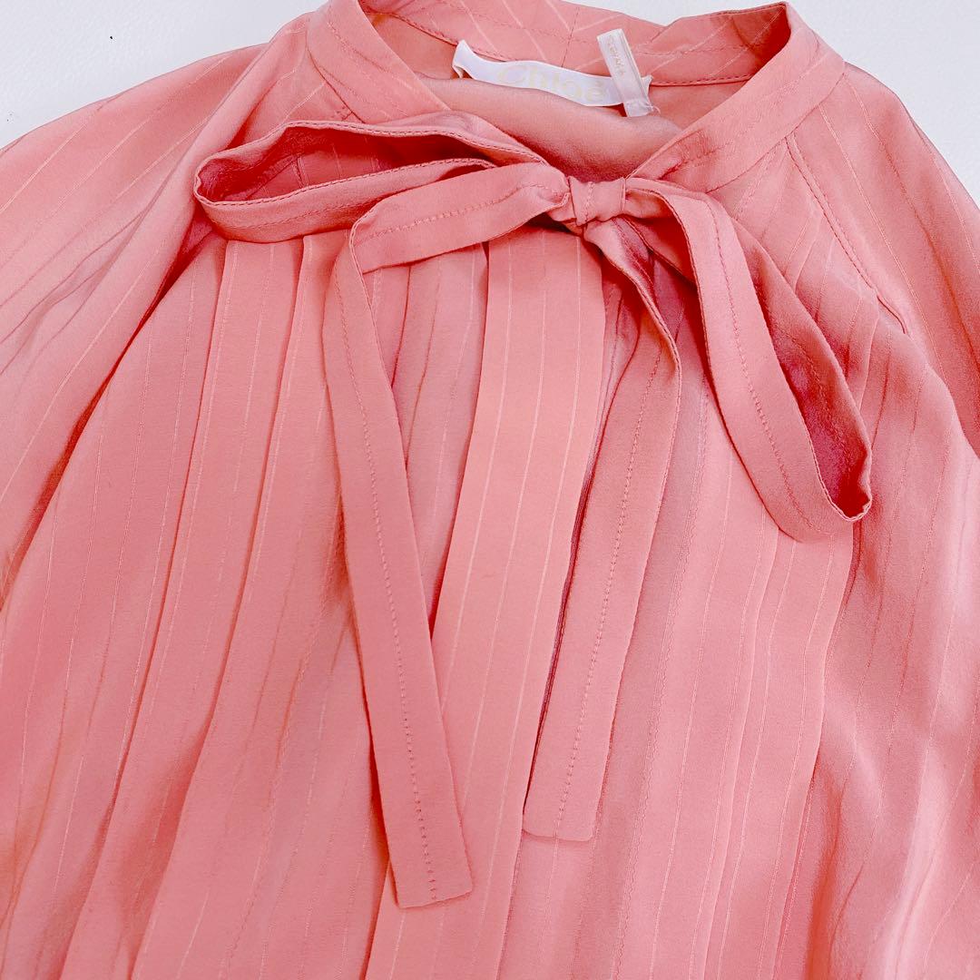 美品 Chloe クロエ シルクシャツワンピース 20SS ランウェイ 36