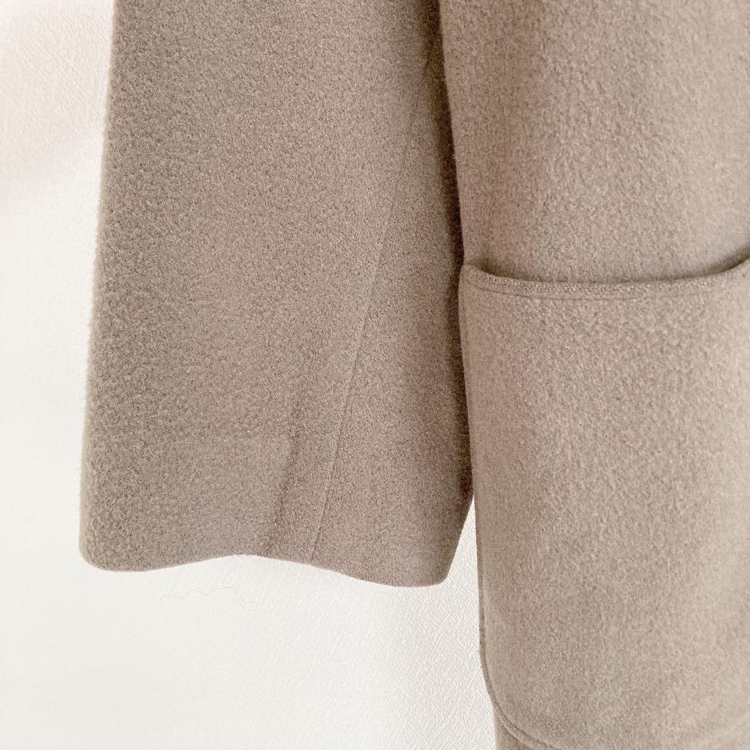 nest Robe　ウールモッサーコート　ゆったり　ロング　F　モカベージュ