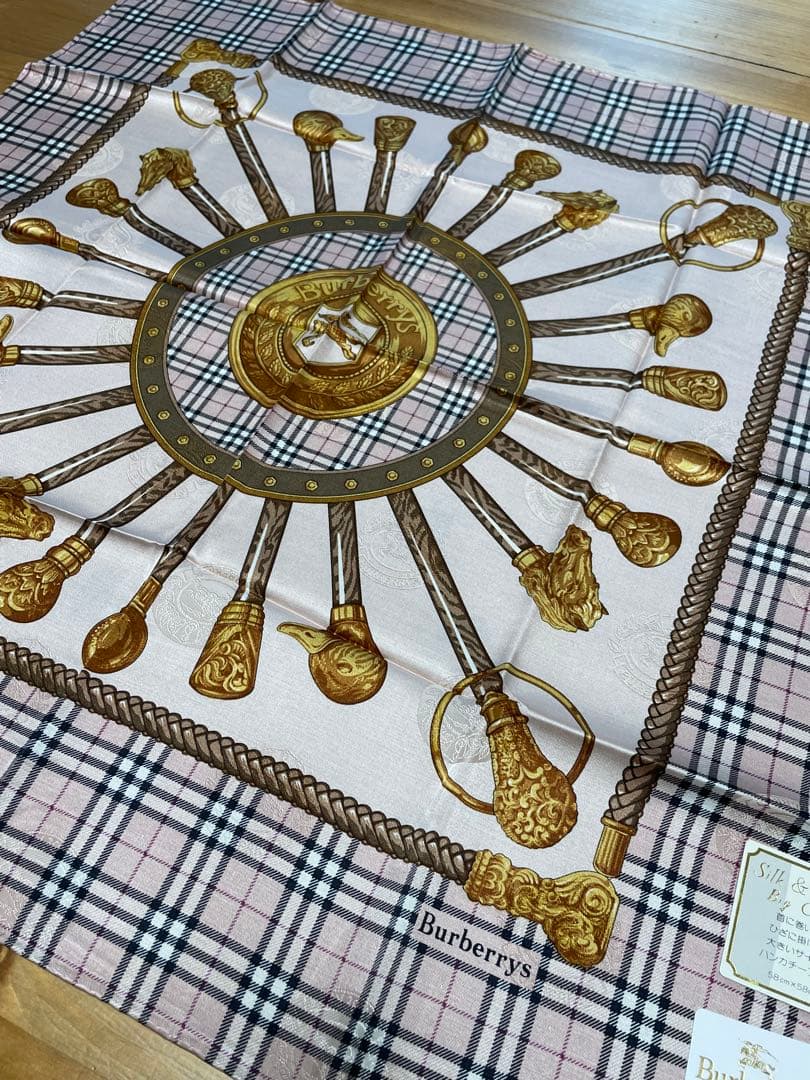 s*y様 シルク&コットンBurberry チェック柄ハンカチーフ4枚セット