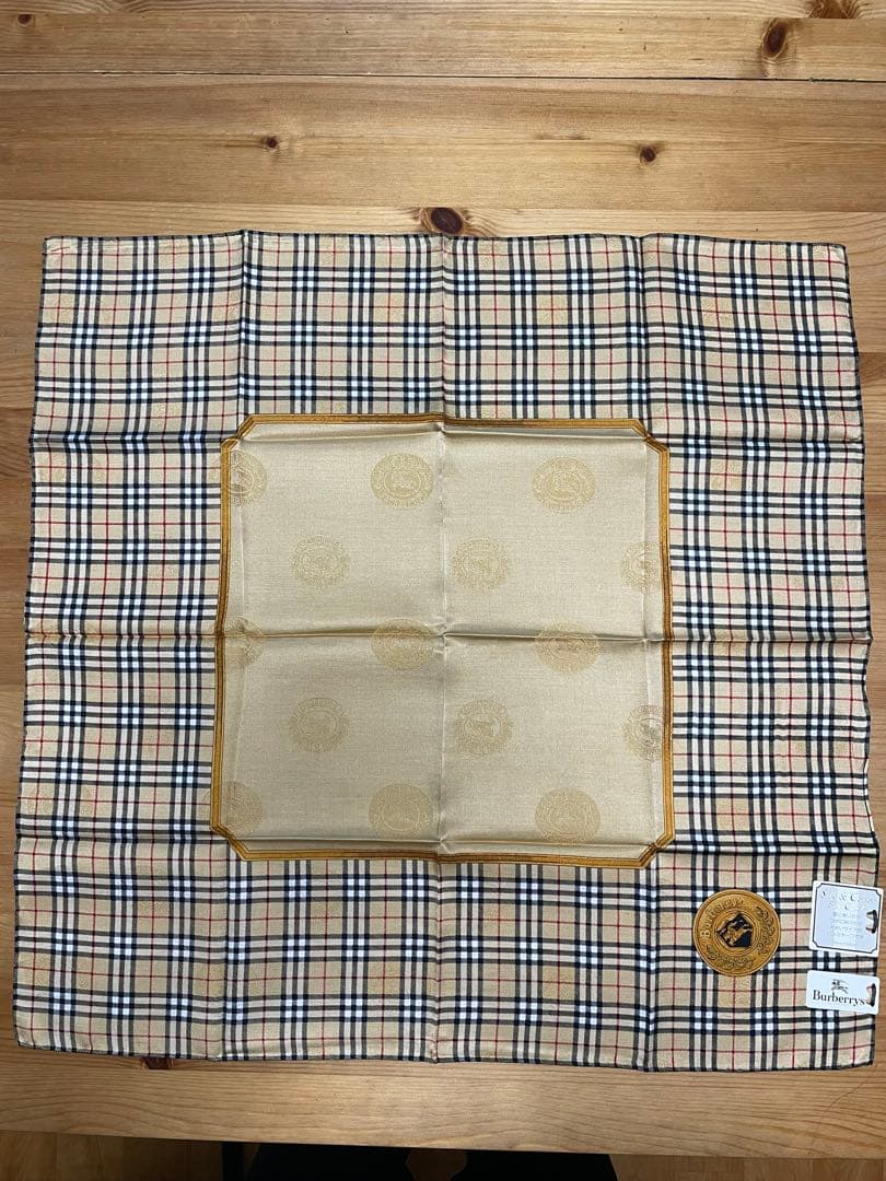 s*y様 シルク&コットンBurberry チェック柄ハンカチーフ4枚セット