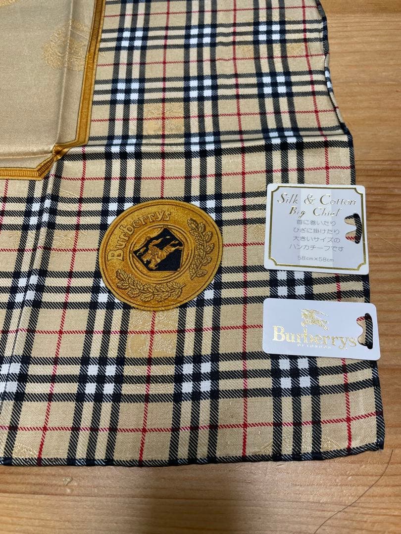 s*y様 シルク&コットンBurberry チェック柄ハンカチーフ4枚セット