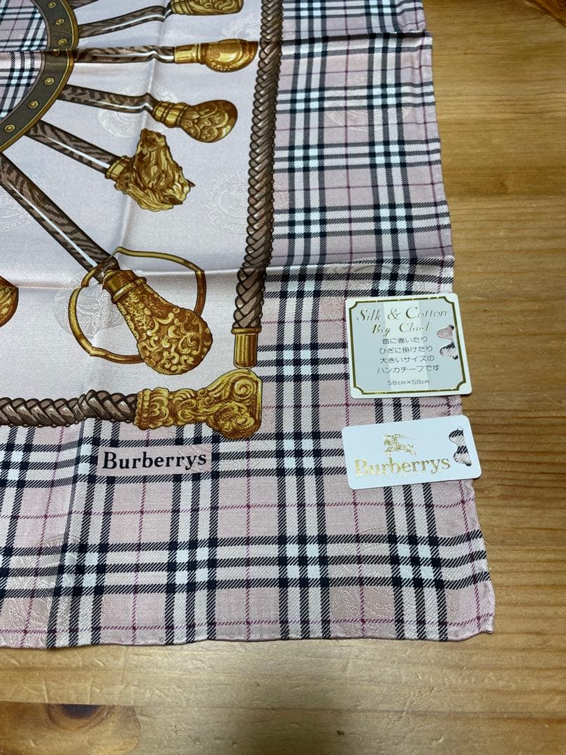 s*y様 シルク&コットンBurberry チェック柄ハンカチーフ4枚セット