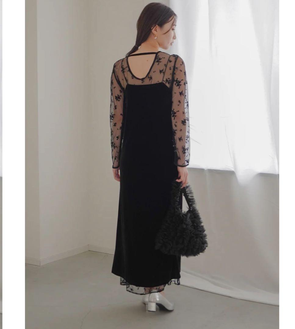 kaene フロッキーベロア2wayドレス 36