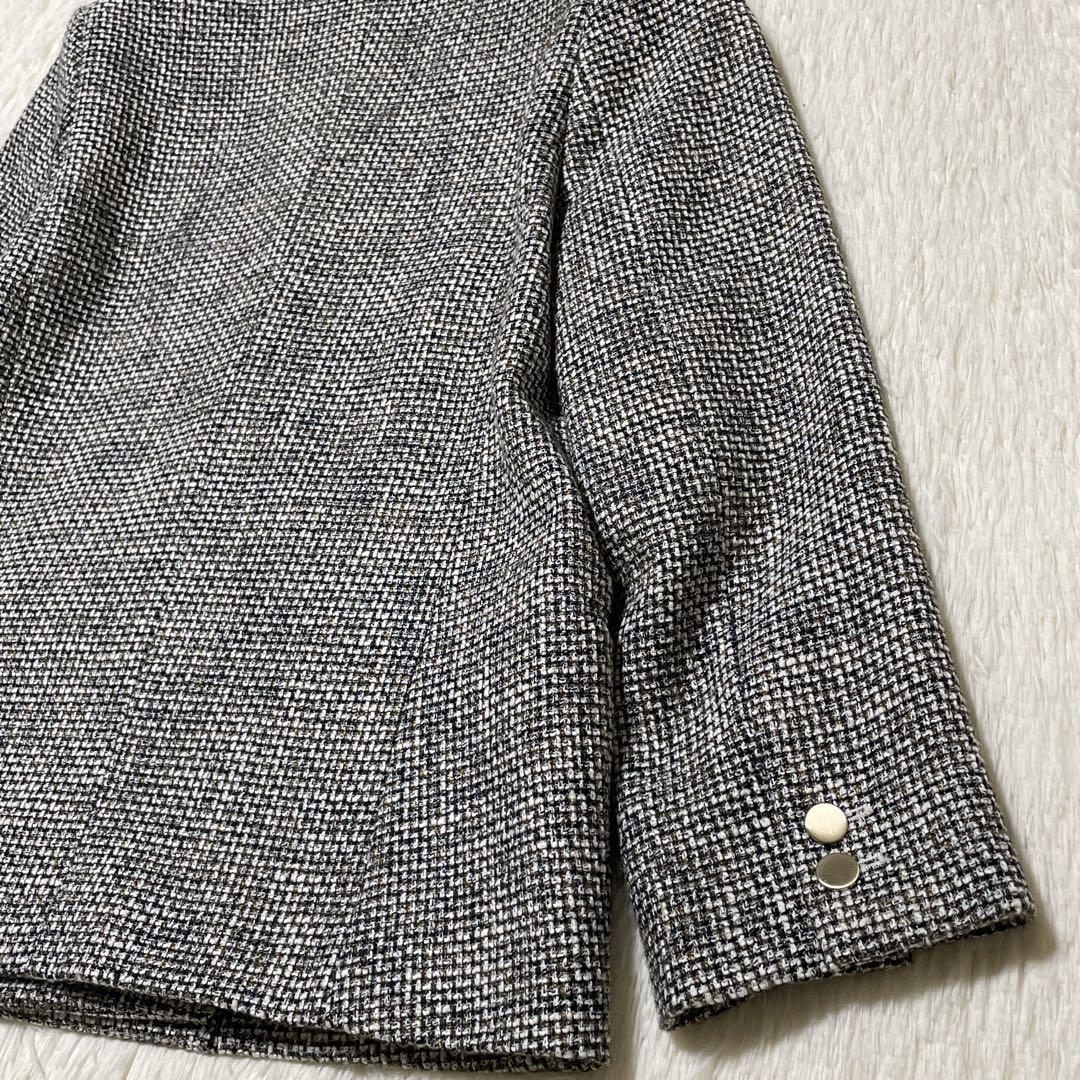ミラオーウェン 金ボタン テーラード ジャケット ダブル ツイード 0サイズ