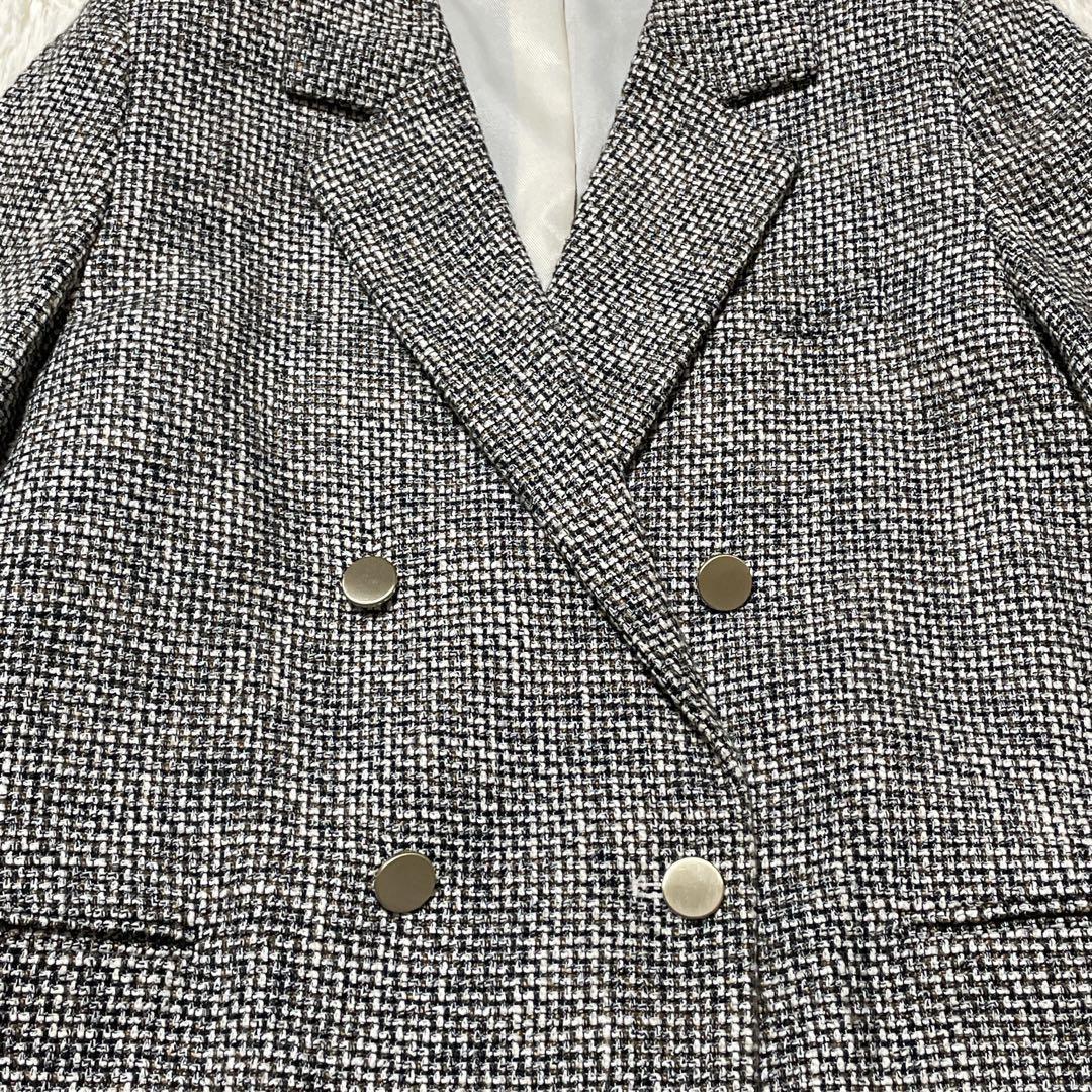 ミラオーウェン 金ボタン テーラード ジャケット ダブル ツイード 0サイズ