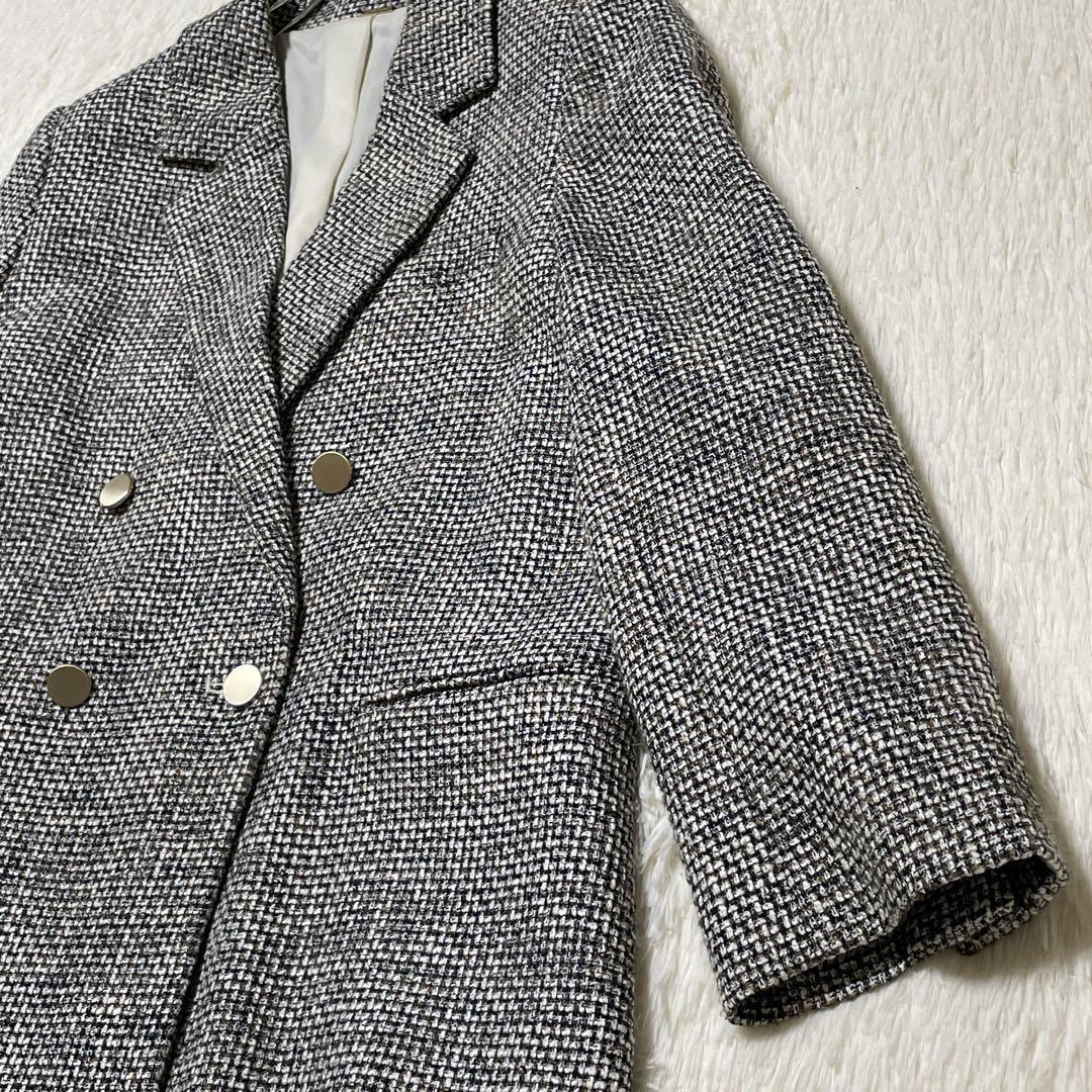 ミラオーウェン 金ボタン テーラード ジャケット ダブル ツイード 0サイズ