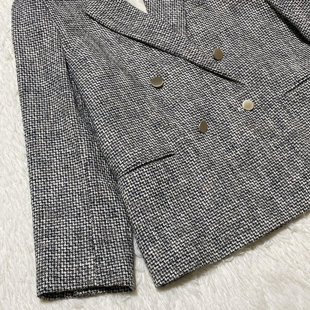 ミラオーウェン 金ボタン テーラード ジャケット ダブル ツイード 0サイズ