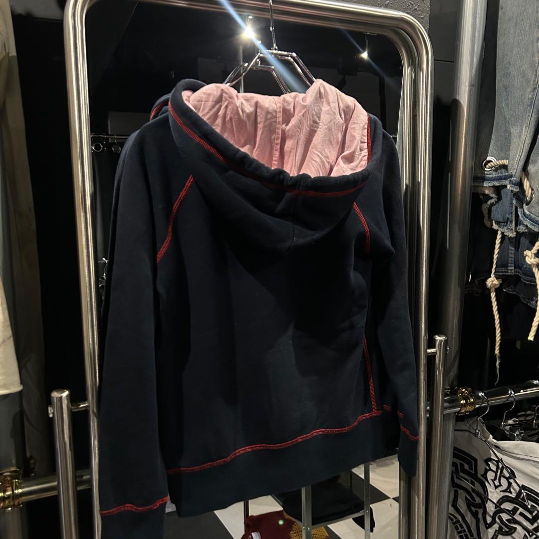 Burberry バーバリー　レア　ジップアップパーカー　ロゴ入り　ネイビー