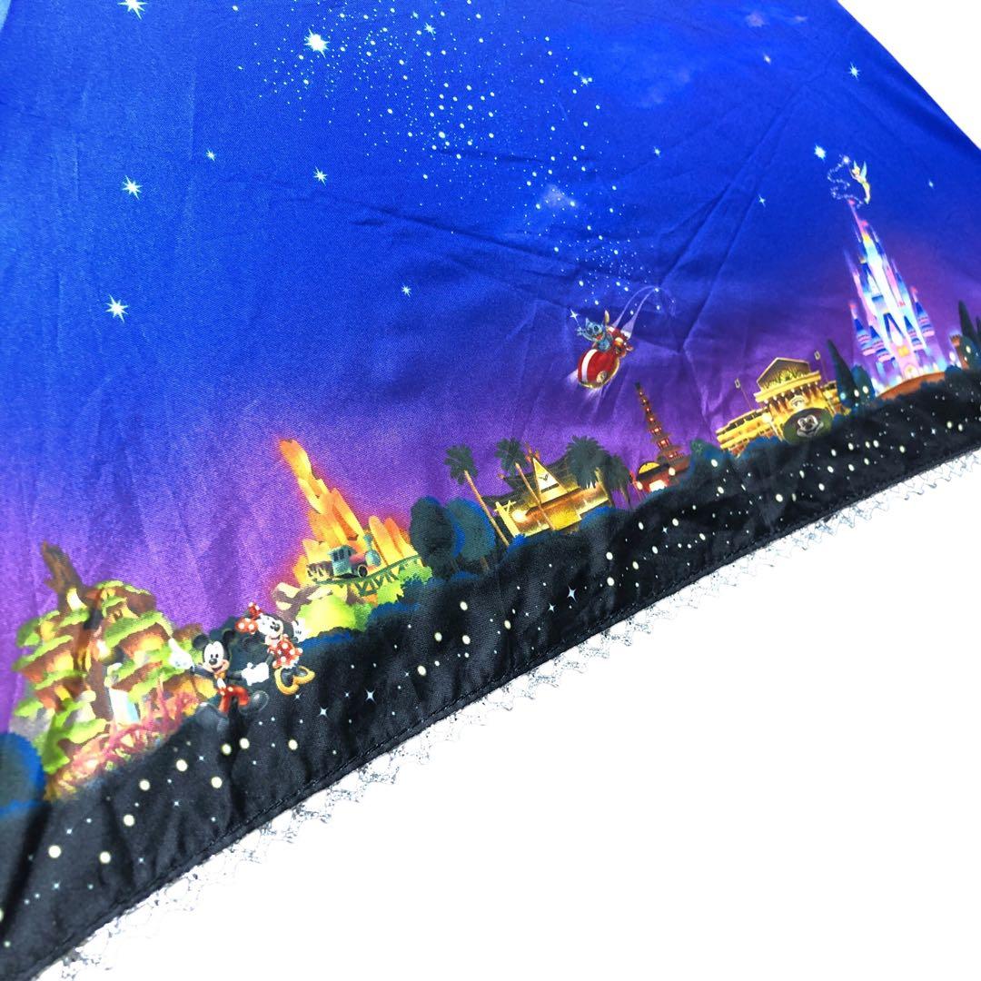 【タグ付き未使用】ディズニー 折りたたみ傘 パーク 夜景 アンブレラ 晴雨兼用