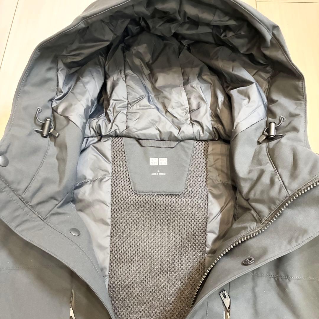【試着のみ】UNIQLO ハイブリッドダウンパーカ Lサイズ ブラック