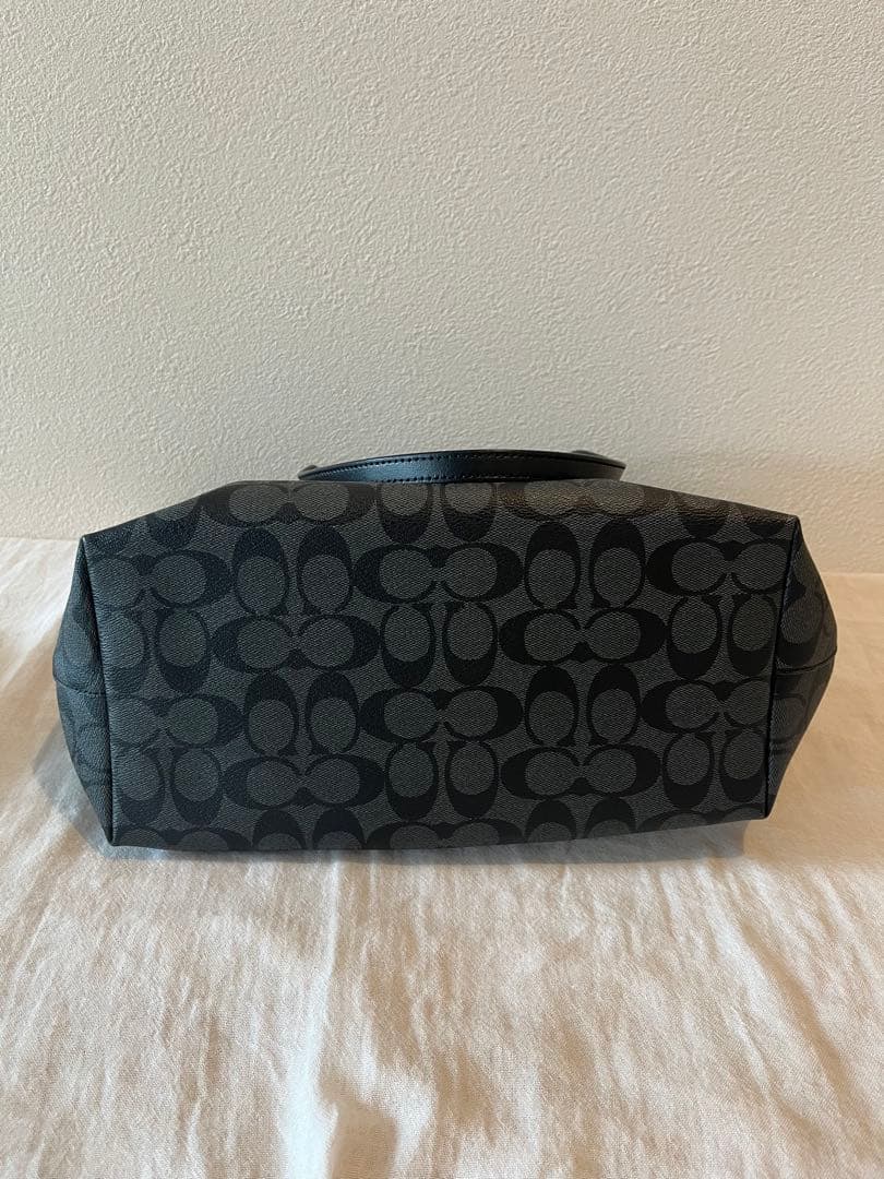 COACH コーチ バッグ ブラック シグネチャー柄 レザー