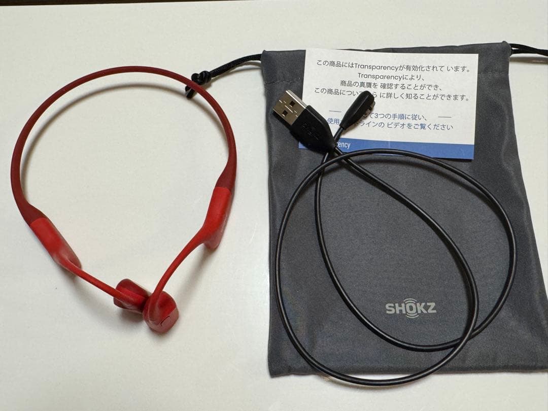 SHOKZ 骨伝導イヤホン レッド