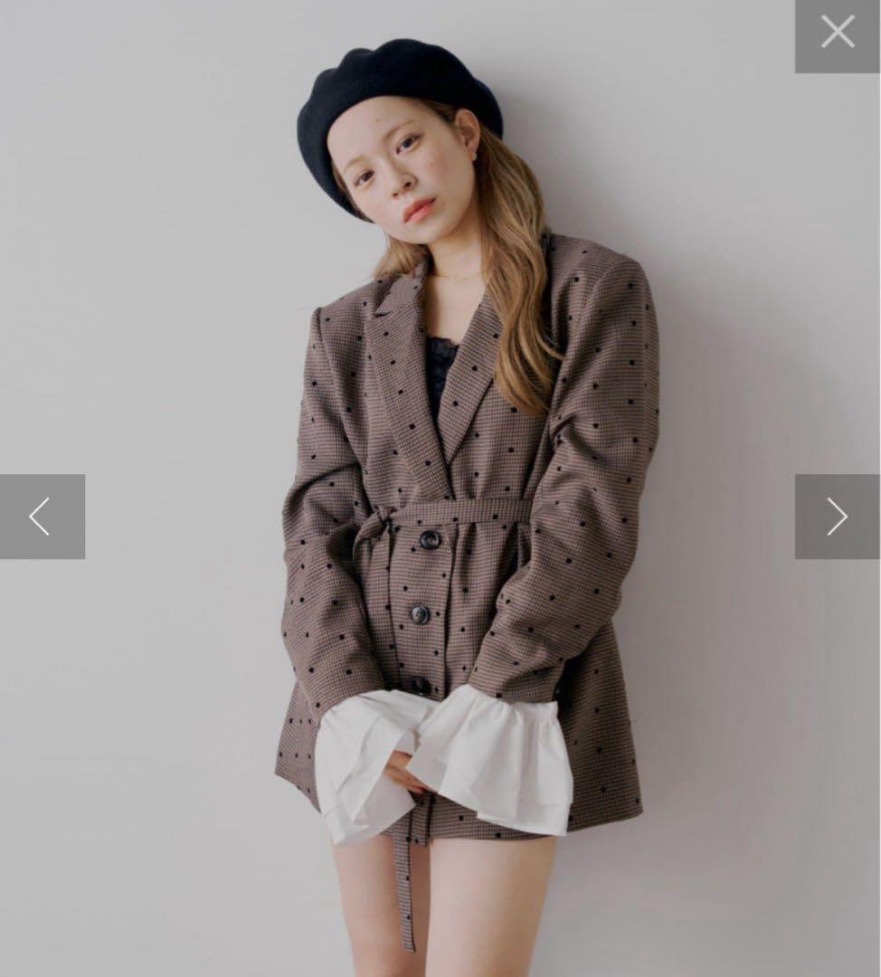 Chico【yuzuコラボ企画】袖フリルオーバージャケット