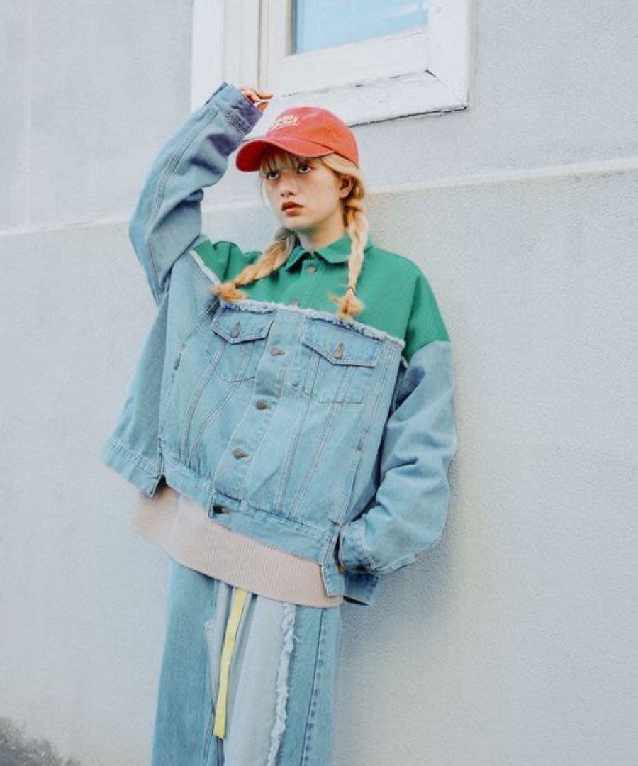 がっちょ　タグ付き/ニコアンド/リメイク風モンスターGジャン/ライトブルー