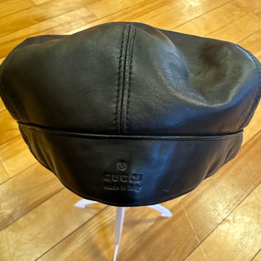 GUCCI 本革 メンズ　ハンチング　帽子　Lサイズ