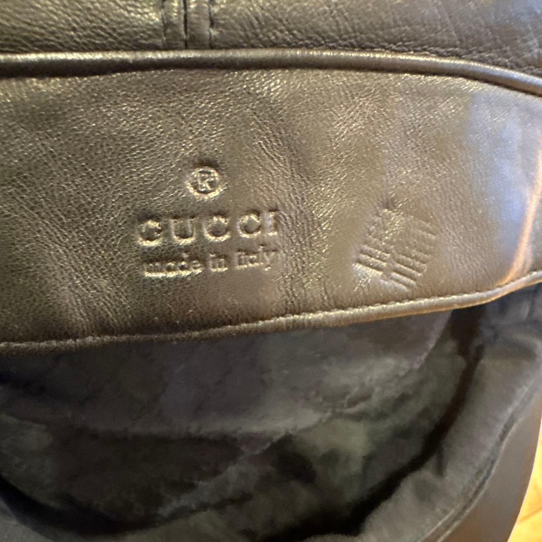 GUCCI 本革 メンズ　ハンチング　帽子　Lサイズ