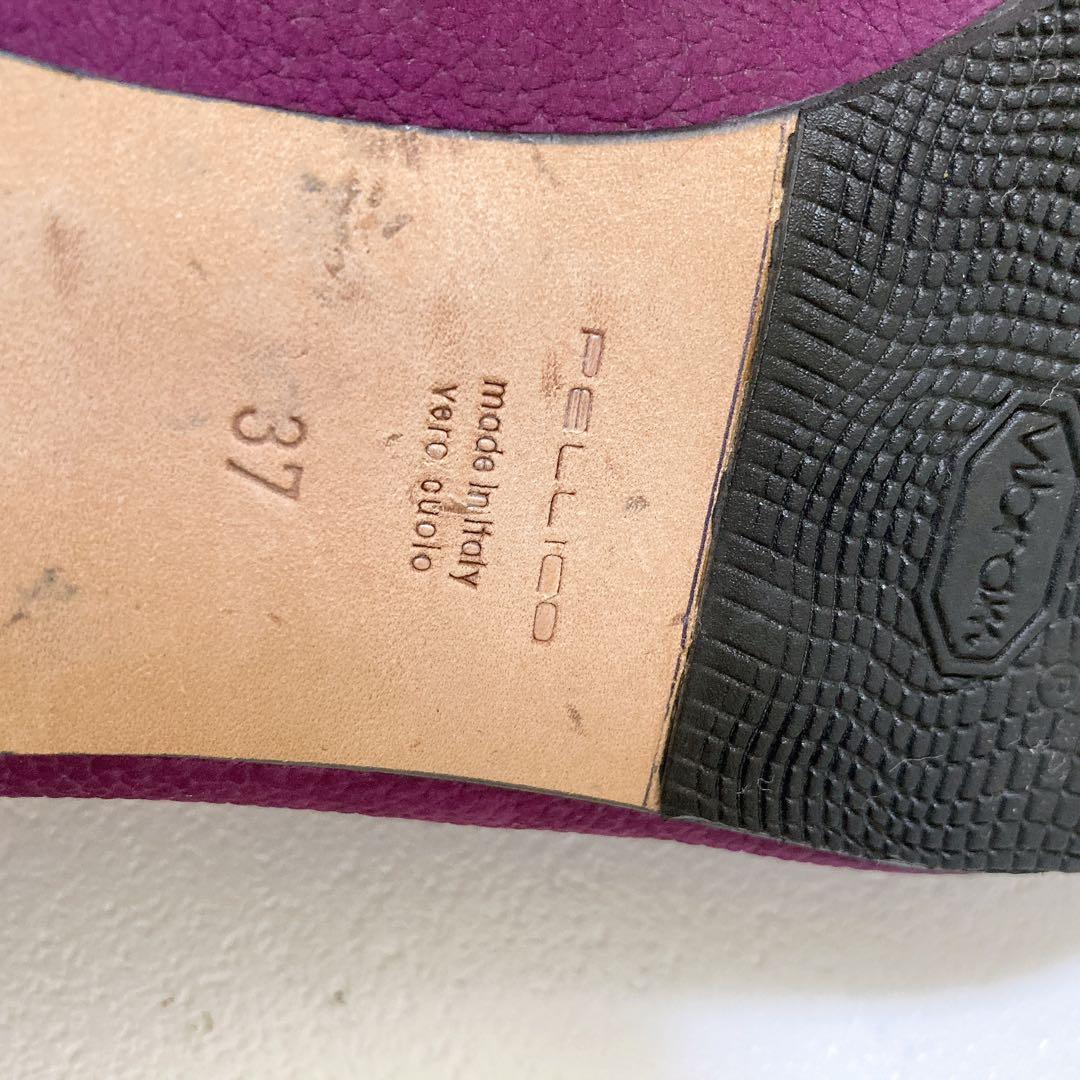 PELLICO ペリーコ アネッリ 本革 フラットシューズ 23.5 パープル系