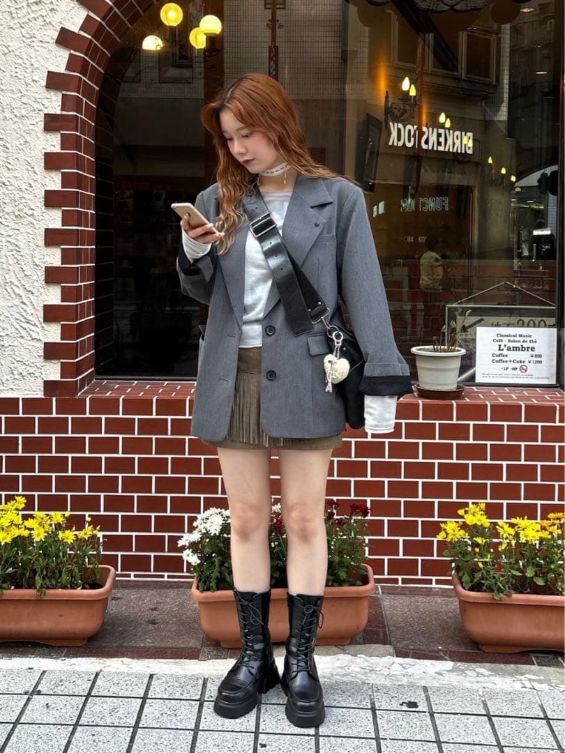 ハート刺繍入り テーラードジャケット TINA：JOJUN