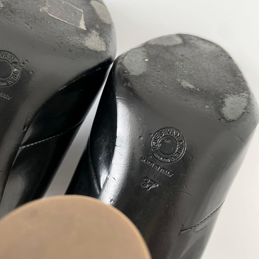 DRIES VAN NOTEN グロスレザー ミュール 24.0㎝