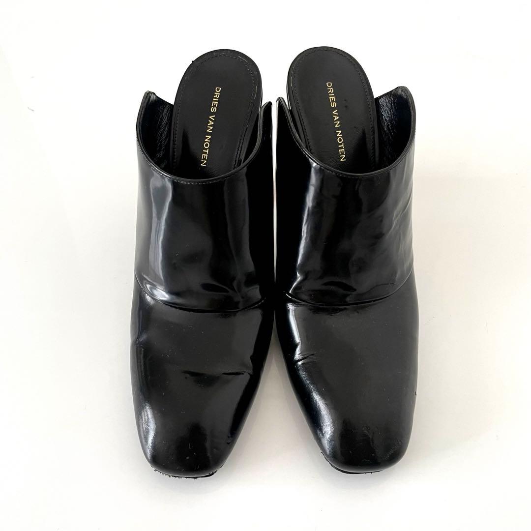 DRIES VAN NOTEN グロスレザー ミュール 24.0㎝