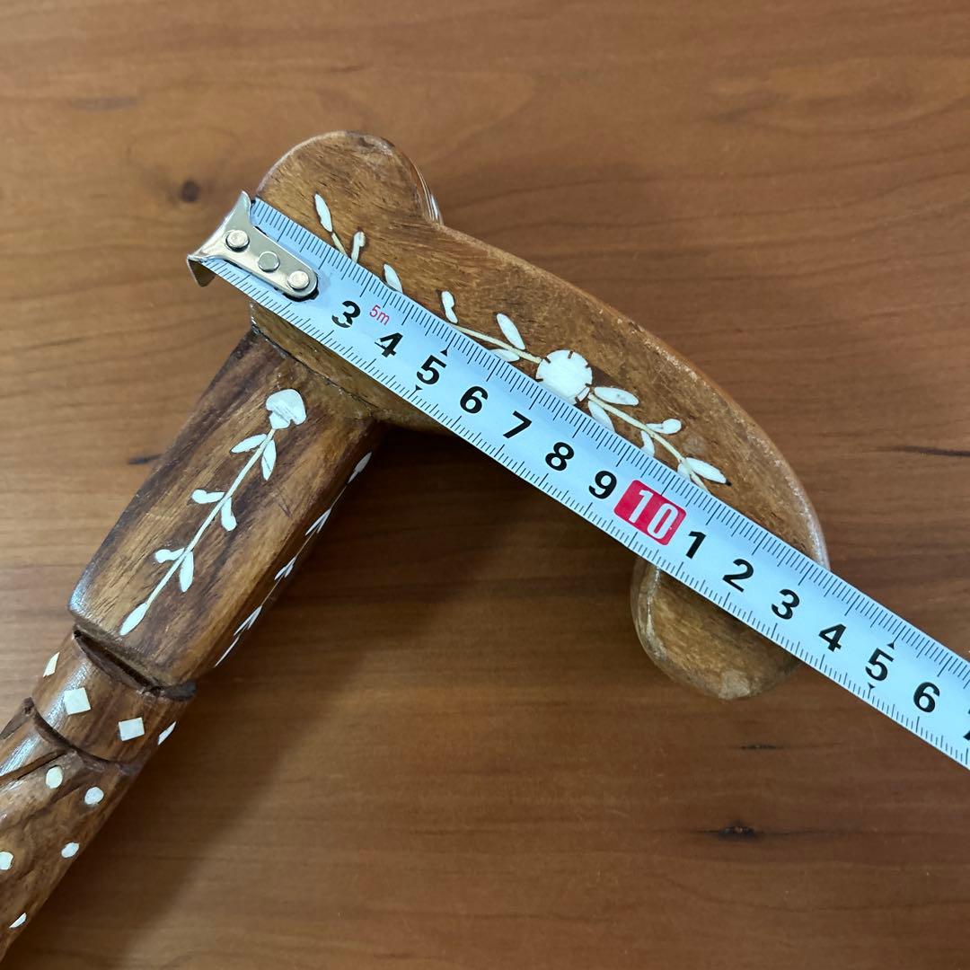 アンティーク ステッキ 胡桃　ビンテージ杖 象嵌　約80センチ　希少