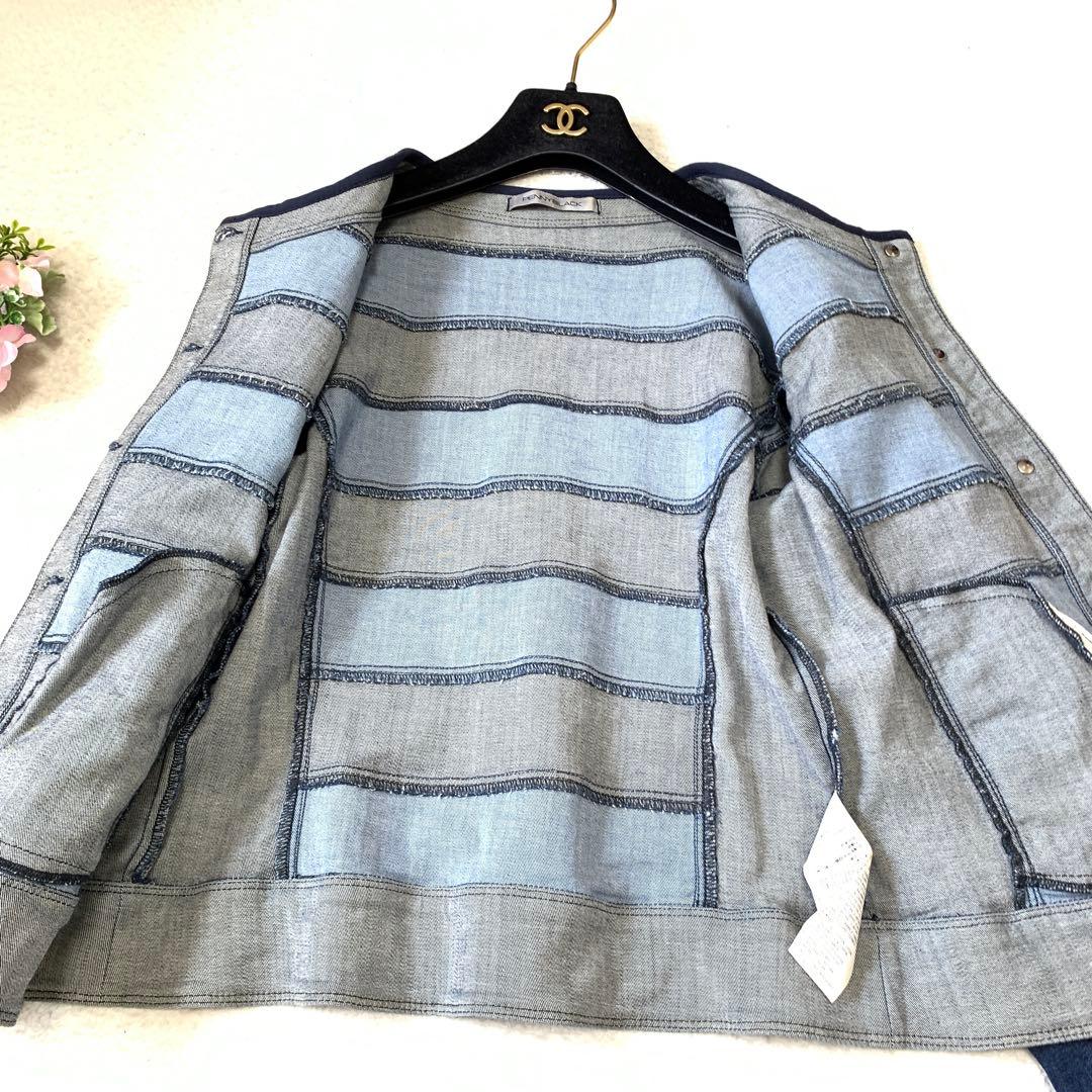 ★ Marissa様マックスマーラデニムジャケット伸縮❤︎ ぼかし染めボーダー　L