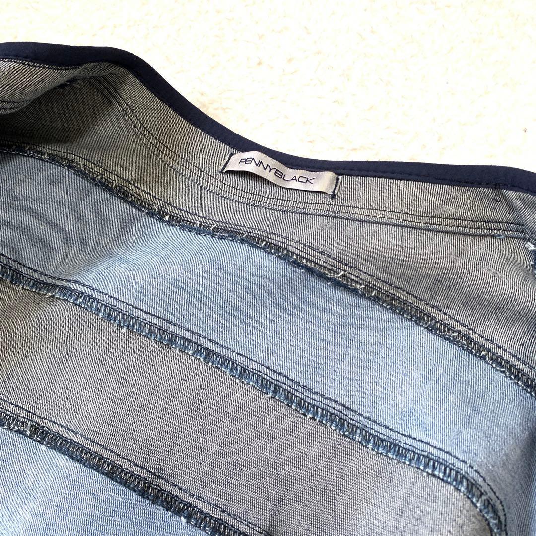 ★ Marissa様マックスマーラデニムジャケット伸縮❤︎ ぼかし染めボーダー　L