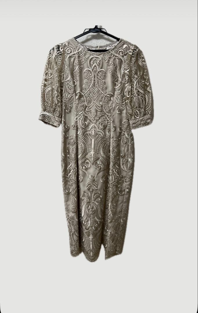 【Ruru】ニアナ niana 刺繍レース バックリボン タイトドレス S