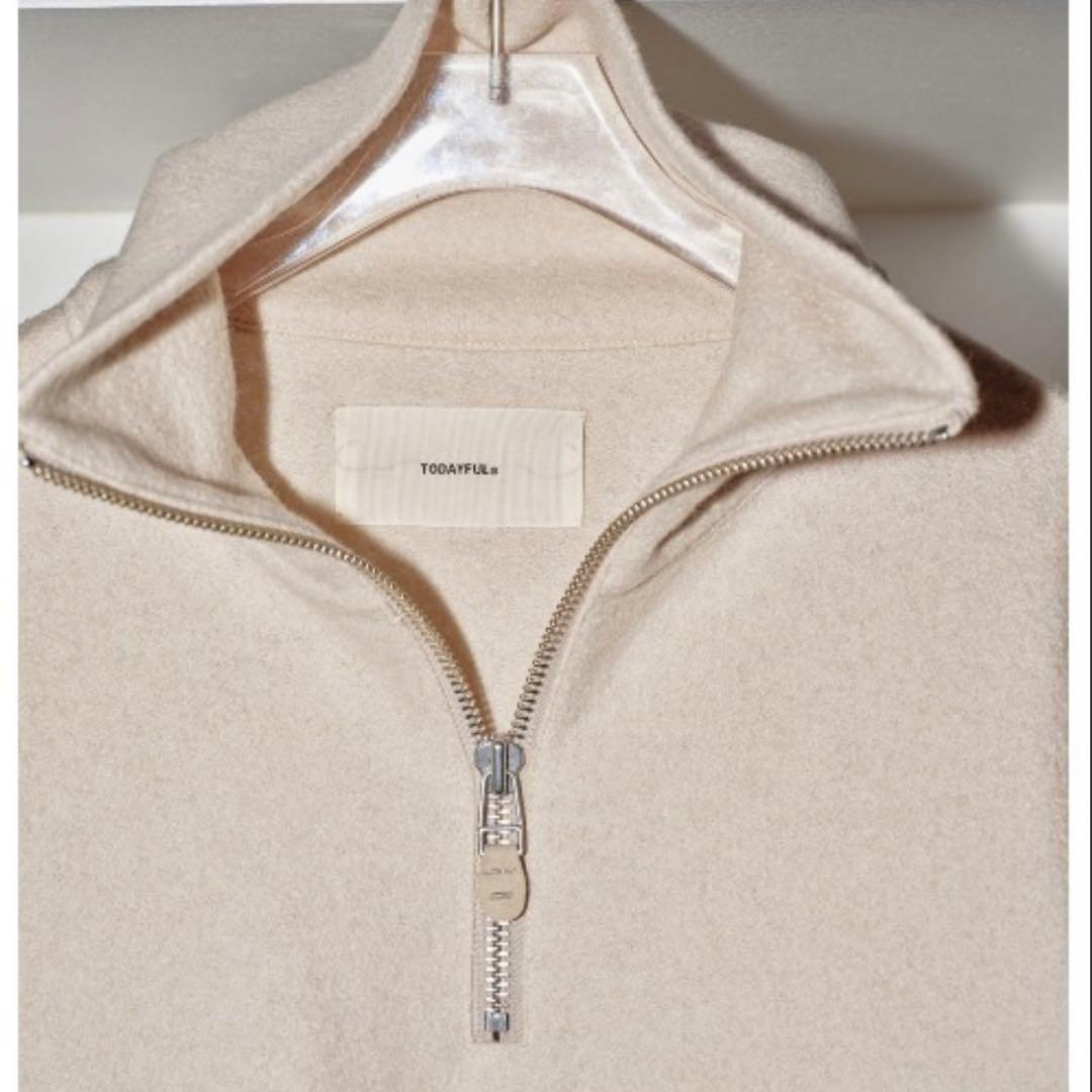 TODAYFUL ハーフジップウールプルオーバー